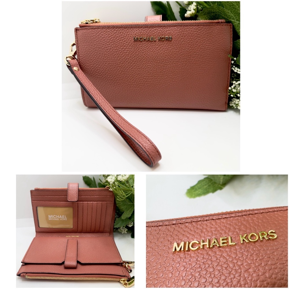 NWOT- Michael Kors Jet Set  Large Smartphone Wallet Wristlet in Sunset Rose
